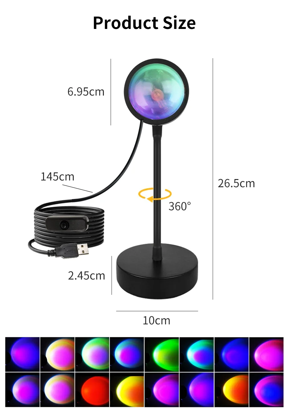 Smart Sunset Lamp Tuya USB Sunset Projector Light RGB Smart Life APP Remote For Room Photography Background Decor Lighting