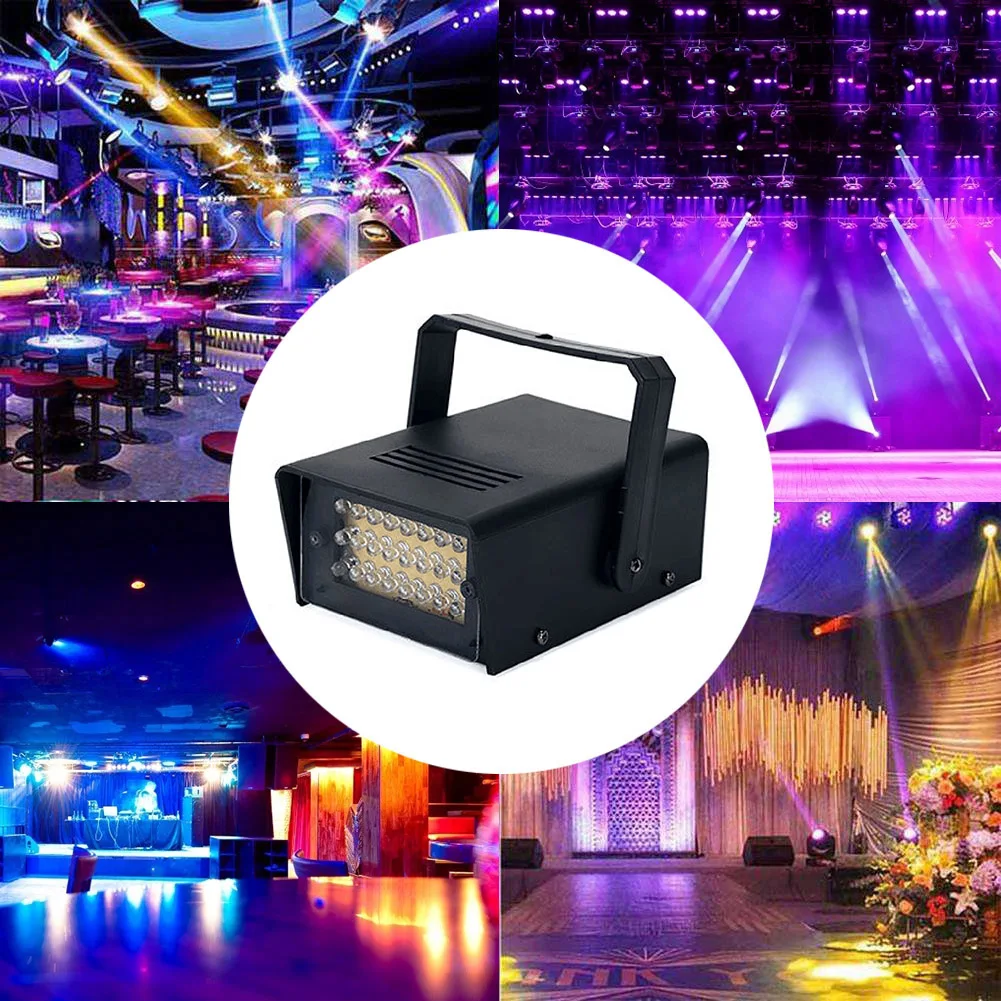 Disco Strobe Lights LED Flash White Lighting Adjustable Stage Strobe Lights Remote Control Disco Flash Strober Light Stage Decor