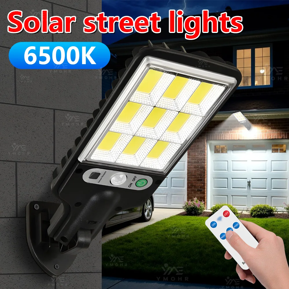 600W Powerful Outdoor Solar LED Street Lamp IP65Waterproof Solar Lamp Outdoor Courtyard Wall Light Garage Lighting Terrace Decor