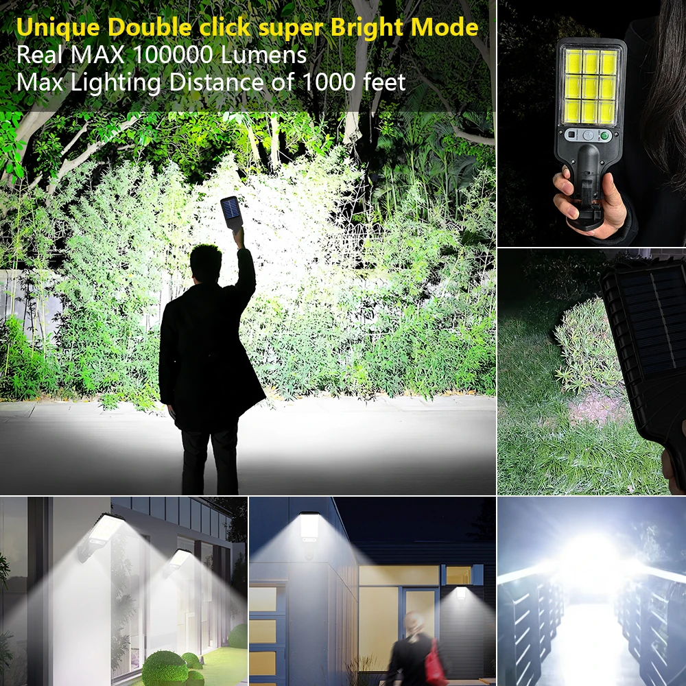 600W Powerful Outdoor Solar LED Street Lamp IP65Waterproof Solar Lamp Outdoor Courtyard Wall Light Garage Lighting Terrace Decor