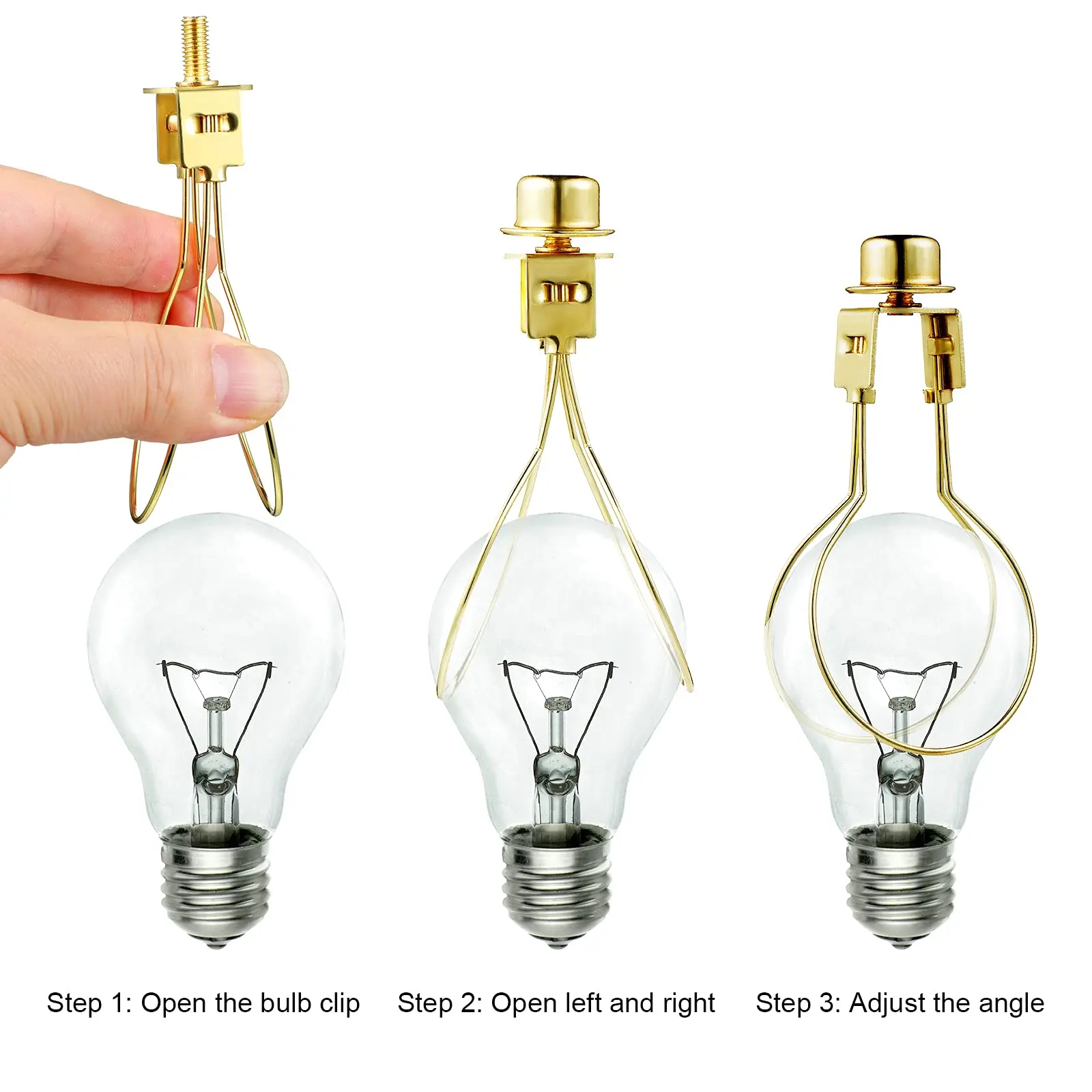 2 Pack Clip On Lampshade Adapters, Including a Cap to Secure the Shade and a Shade Leveler, Lampshade Holder for Bulbs