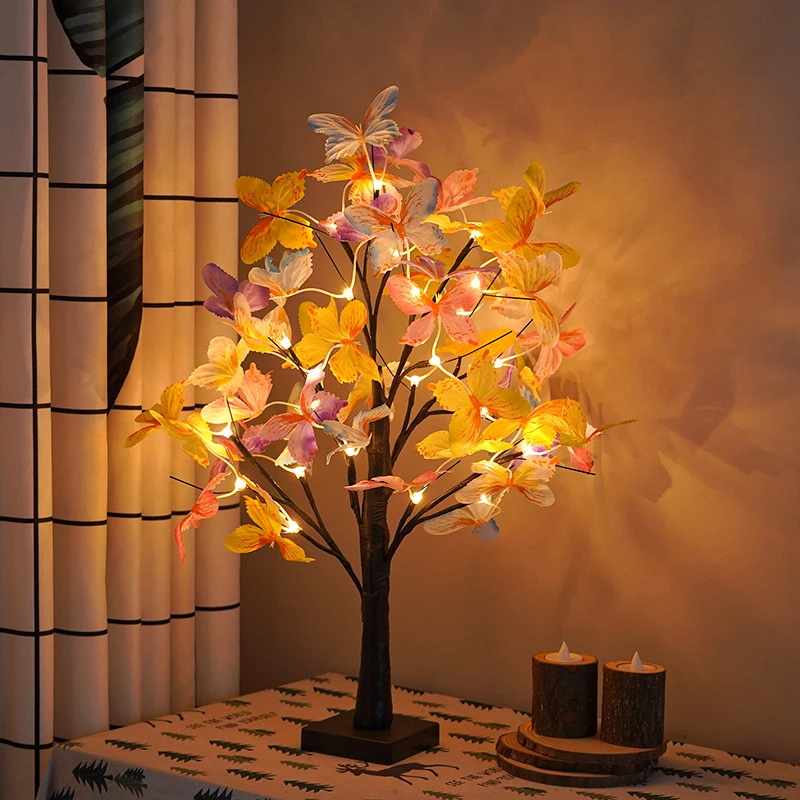 Tabletop Bonsai Tree Lights, Butterfly Tree Lamp, DIY Decorative LED Night Light,for Gift Party Holiday Camping Summer Home Deco