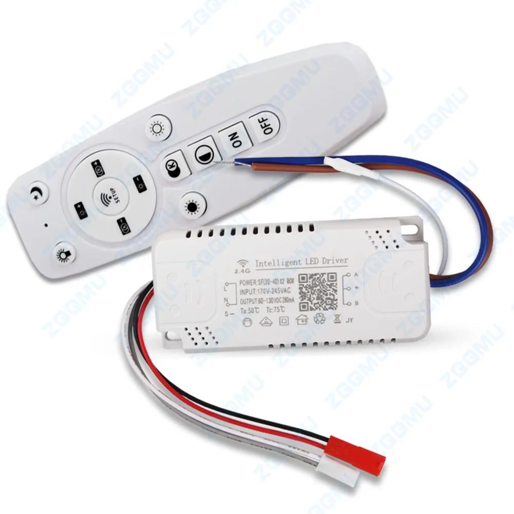 LED Driver 2.4G 20-40W×2 40W 60W 80W 100W 280mA Adapter for Power Supply AC220V 3 Tone Lighting Transformer With Controller