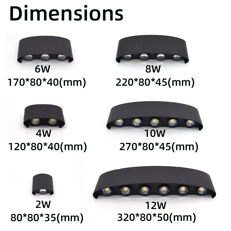 Modern LED Wall Lights White up down Indoor Outdoor Wall Mounted Lamp for Living Room Corridor Bedroom Decor