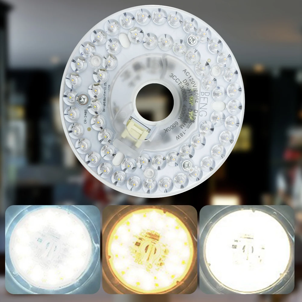 3.9/4.9/6.2 Inch 15/18/24W Ceiling Fan Light Retrofit Kit 110/220V Ceiling Fan Light Replacement Panel Pendant Light Round Panel