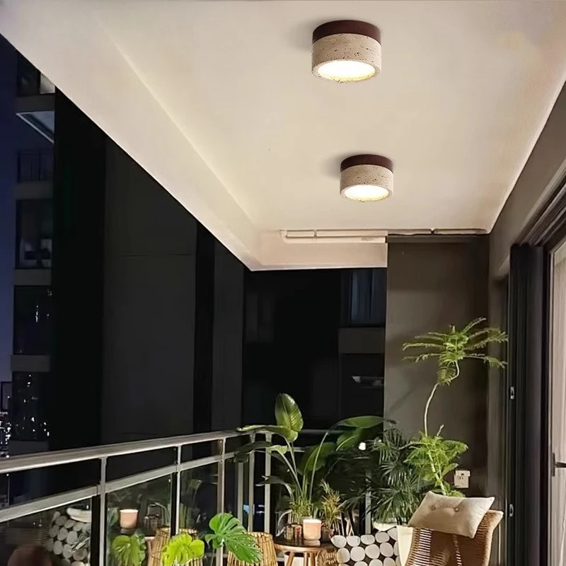 Corridor Lamp Walnut Ceiling Lights Ash Wood LED Lights for Room Living Room Spotlights Porch Light Home Decor Lighting