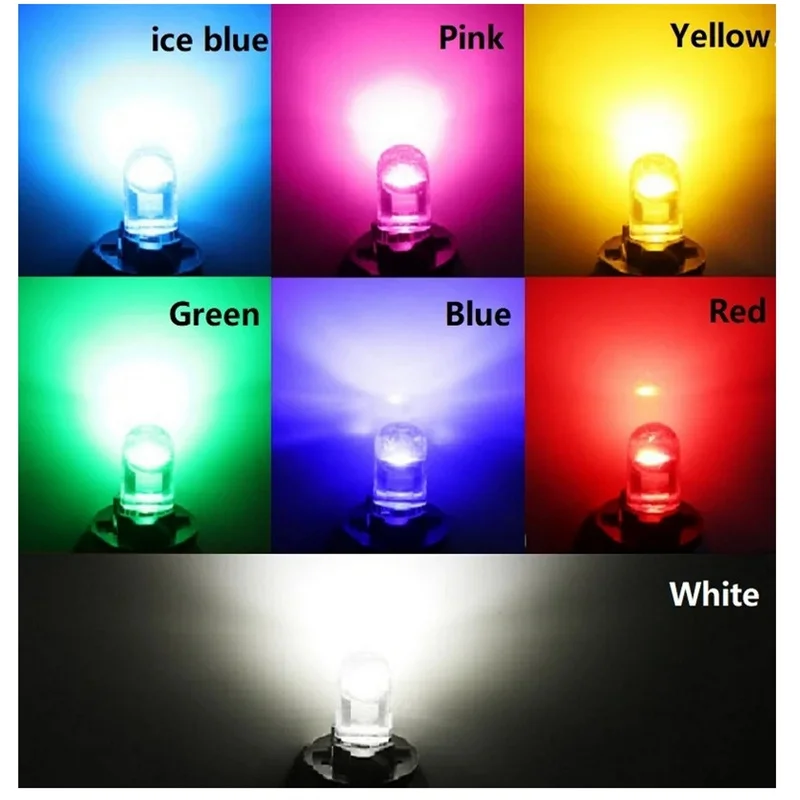 10/20/50PCS Colorful T10 DC 12V Car LED Light Canbus Glass COB 6000k Reading Dome Lamp Marker Wedge License Plate Light Bulb 