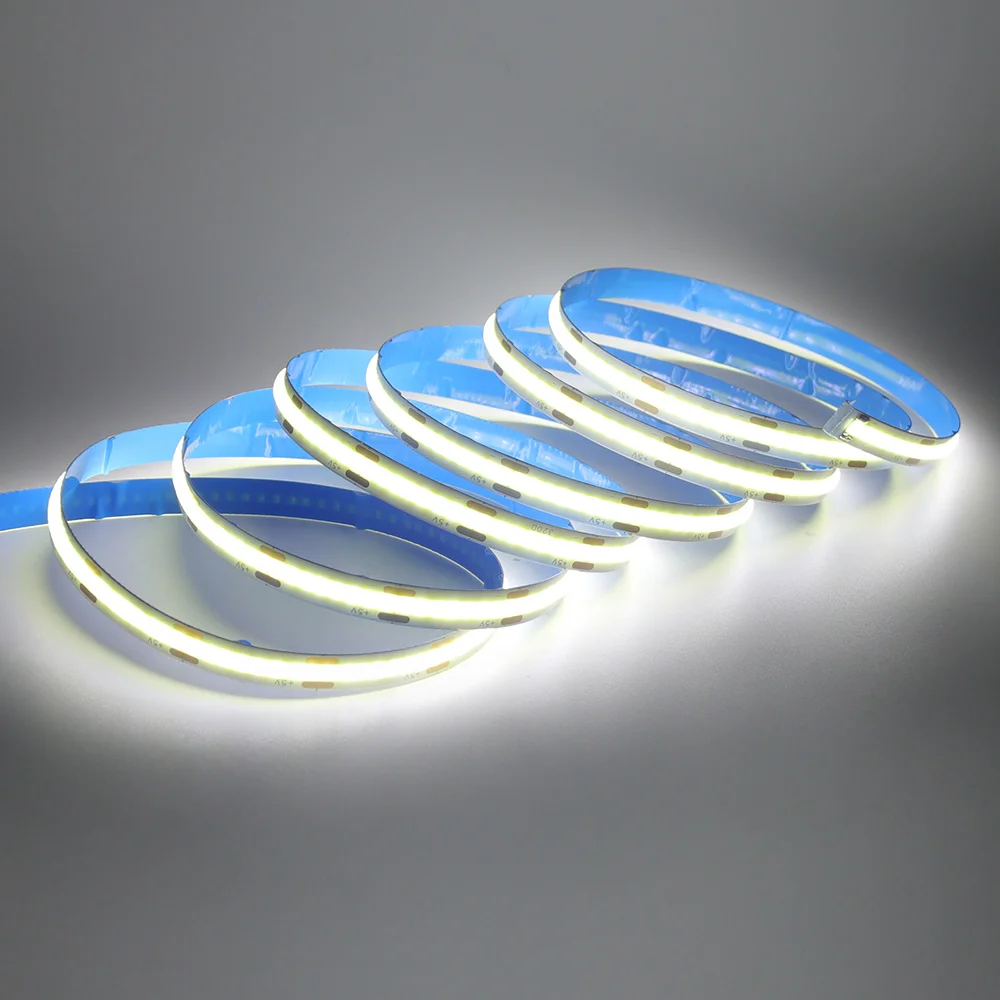 New 5V USB COB Strip Light 320Leds/m Warm Natural White Cabinet Lamp Night Lighting Flexible LED Ribbon Stripe DC5V TV Backlight
