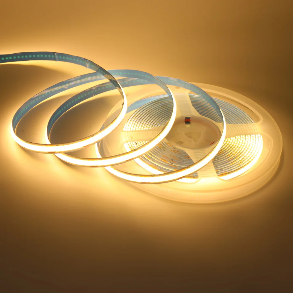 New 5V USB COB Strip Light 320Leds/m Warm Natural White Cabinet Lamp Night Lighting Flexible LED Ribbon Stripe DC5V TV Backlight