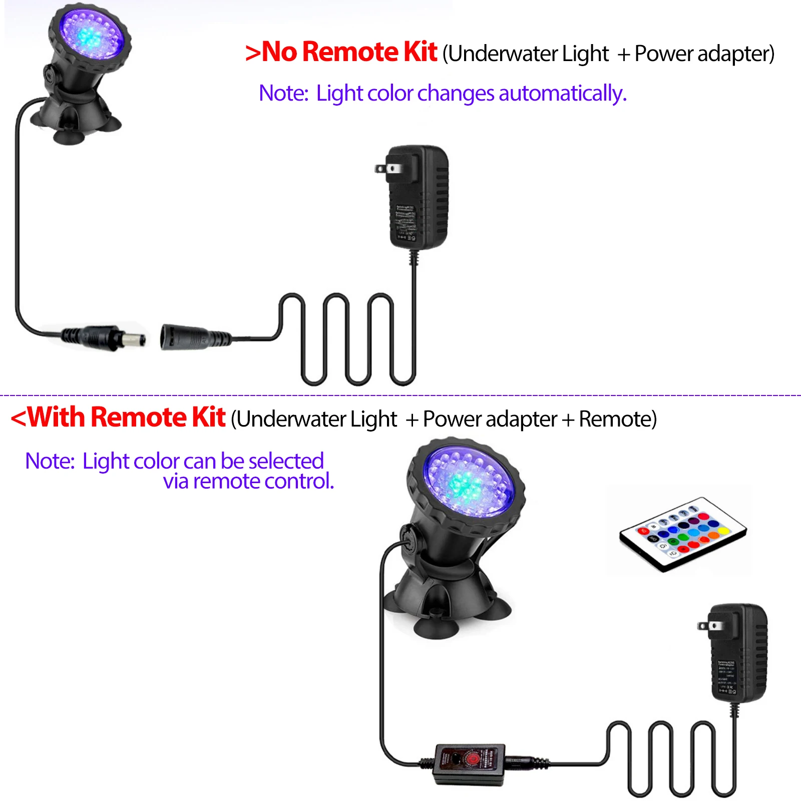 IP68 Waterproof Underwater LED Lights 12V RGB Multicolour Aquarium Light Garden Fountain Pond Fish Tank Swimming Pool Spot Lamp