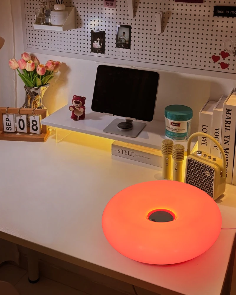Bedroom Bedside Lamp USB Plug Bauhaus Living Room Dining Room Decoration Donut Ambient Light