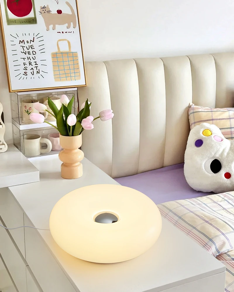 Bedroom Bedside Lamp USB Plug Bauhaus Living Room Dining Room Decoration Donut Ambient Light