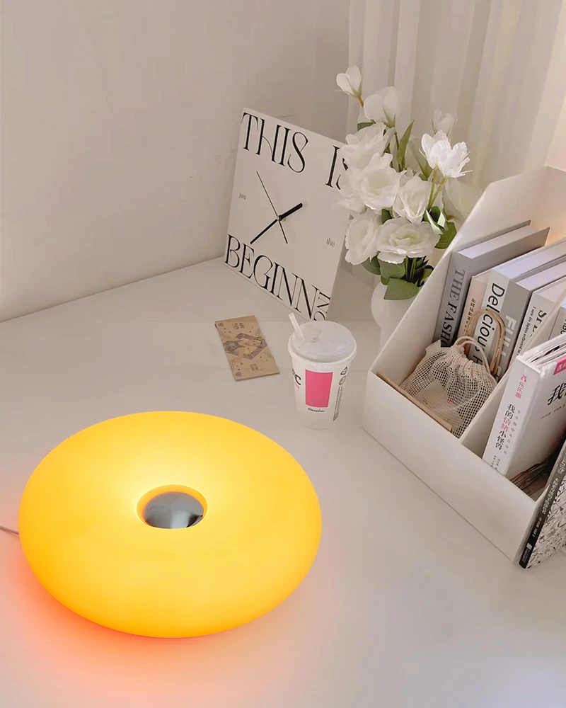 Bedroom Bedside Lamp USB Plug Bauhaus Living Room Dining Room Decoration Donut Ambient Light