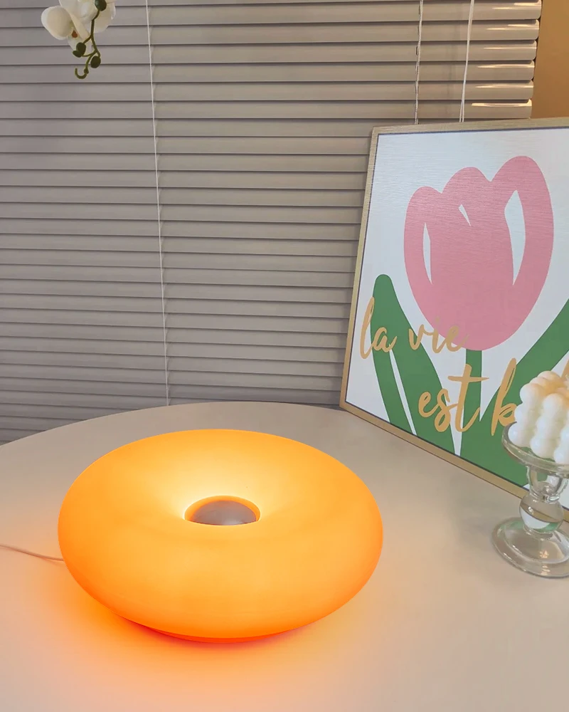 Bedroom Bedside Lamp USB Plug Bauhaus Living Room Dining Room Decoration Donut Ambient Light