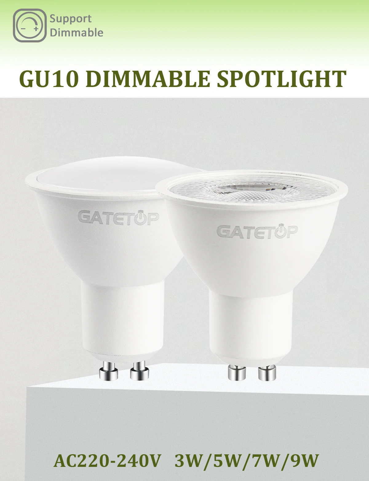 5/8/10/12pcs Dimmable GU10 Led Spotlight 220V Warm Light 3000K 4000K 6000K Dimming Bulb Replace 50W Halogen Lamp Home Direction