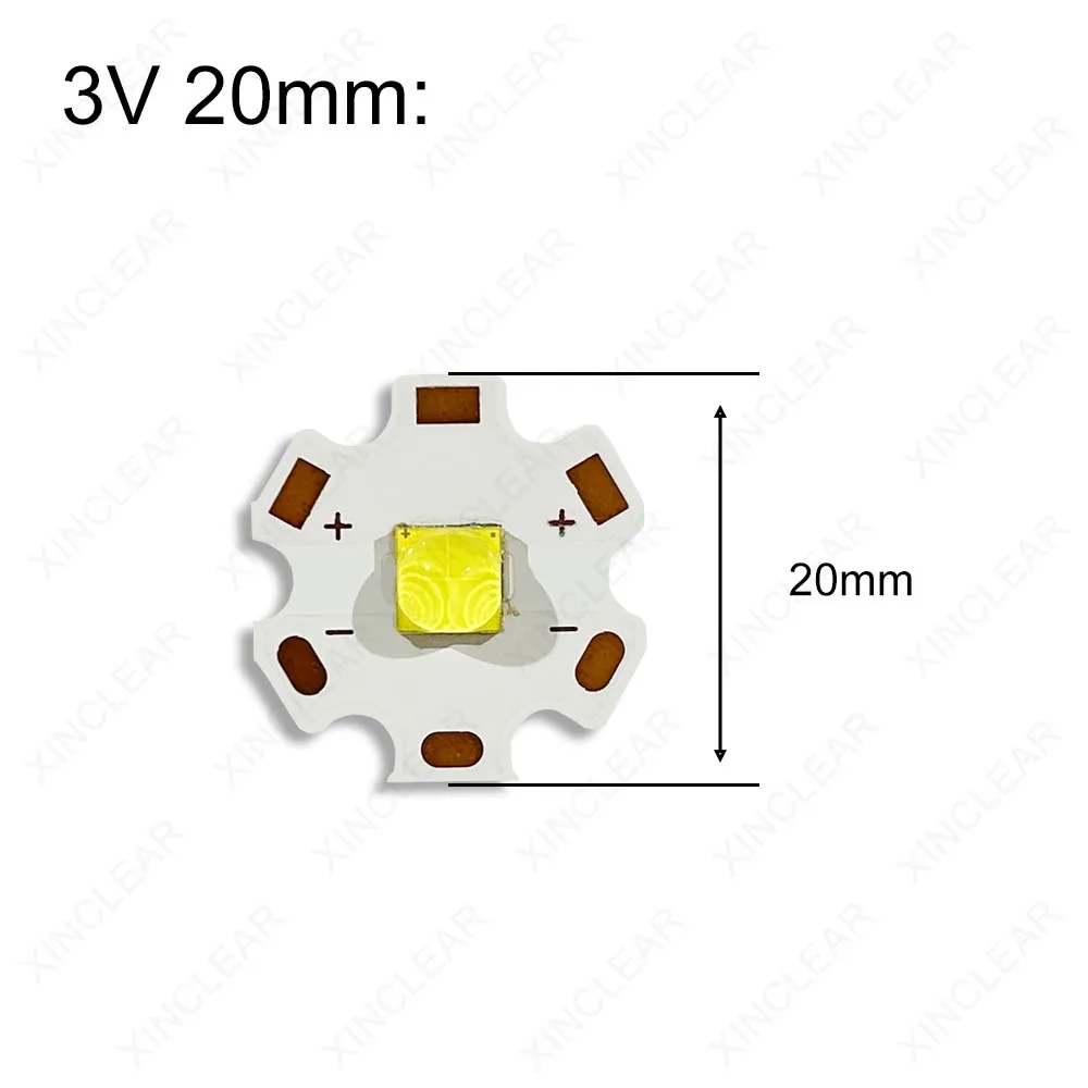 1PCS LED Flashlight 5050 Chips High Power White Warm White XHP50 20W Lamp Beads 3V 6V 12V Copper Plate Bead Accessories