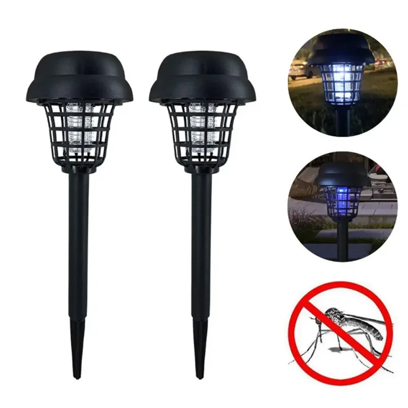 Solar Mosquito Killer Purple and White Light Outdoor Waterproof Led Light Bug Zapper Mosquito Trap Lamps For Garden Lawn Camping