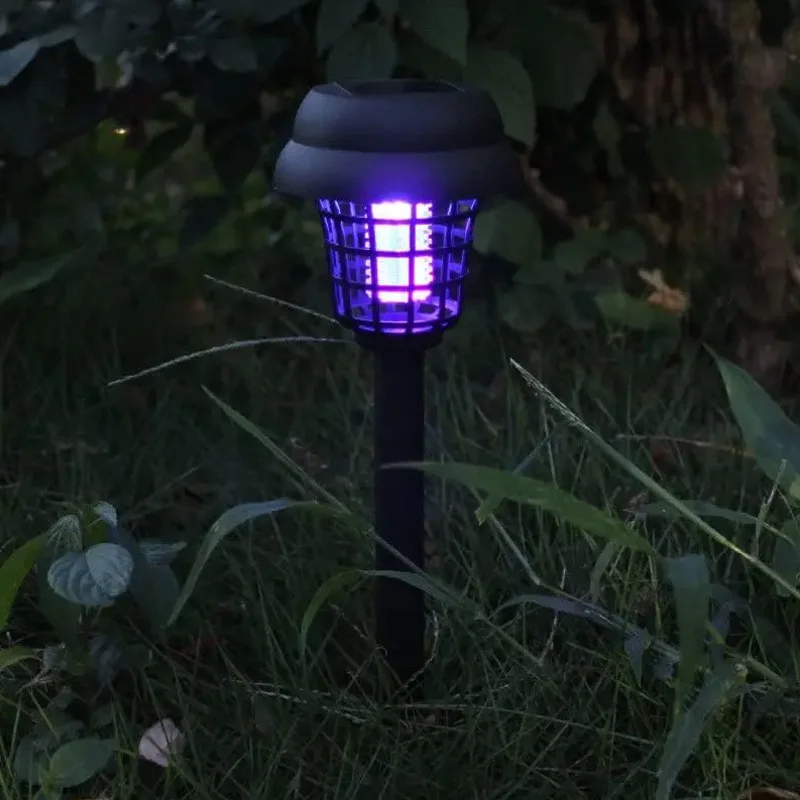 Solar Mosquito Killer Purple and White Light Outdoor Waterproof Led Light Bug Zapper Mosquito Trap Lamps For Garden Lawn Camping