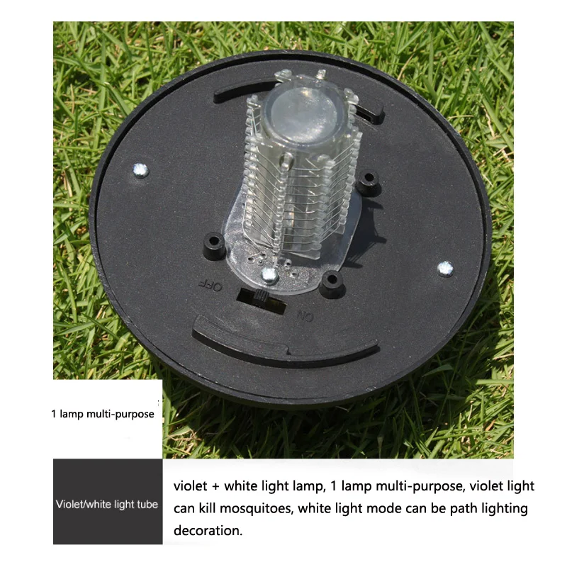 Solar Mosquito Killer Purple and White Light Outdoor Waterproof Led Light Bug Zapper Mosquito Trap Lamps For Garden Lawn Camping