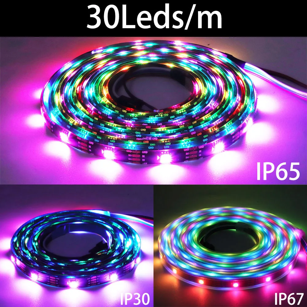 WS2812B WS2815 WS2813 Individually Addressable RGBIC LED Strip WS2811 WS2812 30/60/144Pixels/Leds/m Smart Tape Light DC5V/12V