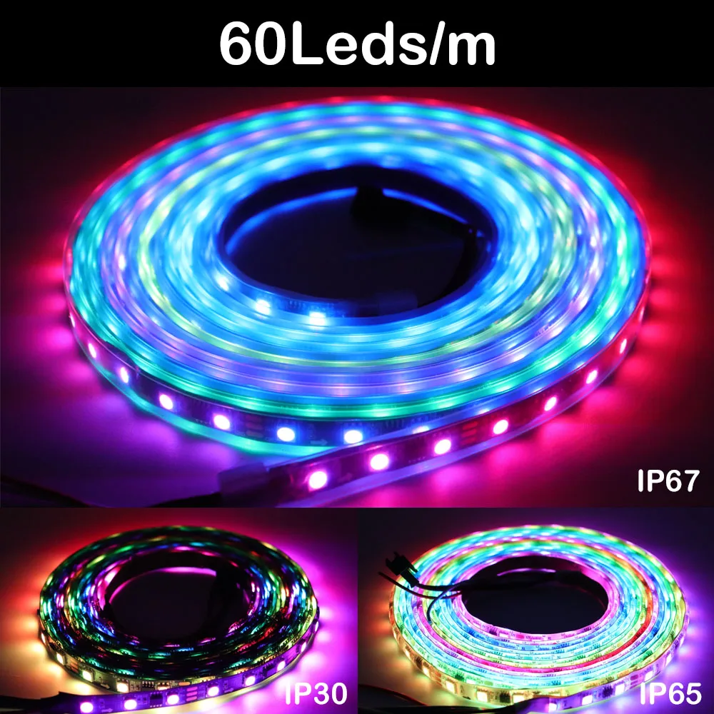 WS2812B WS2815 WS2813 Individually Addressable RGBIC LED Strip WS2811 WS2812 30/60/144Pixels/Leds/m Smart Tape Light DC5V/12V