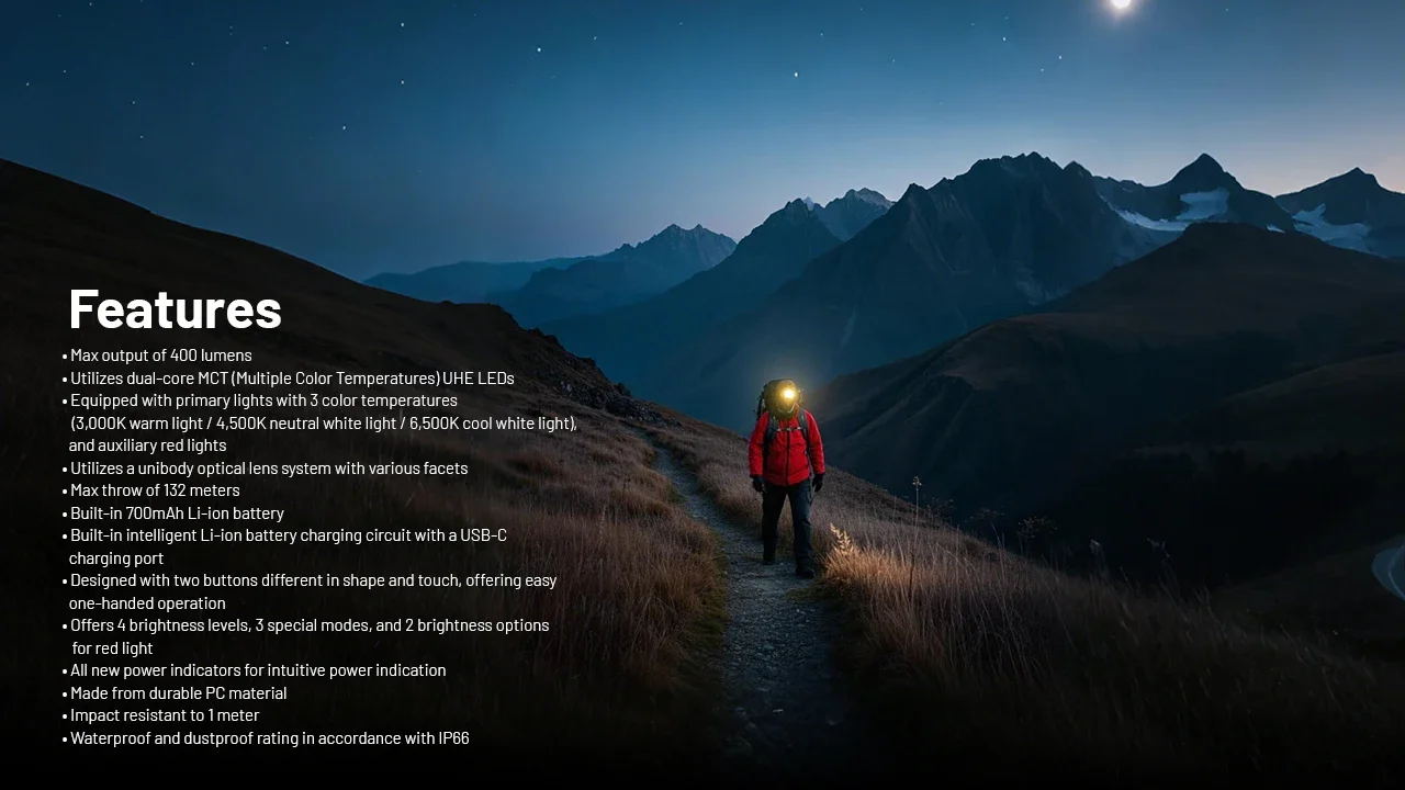 Original NITECORE NU25 MCT Headlamp 400 lumens head light Red/White/High color outdoor Waterproof Flashlight