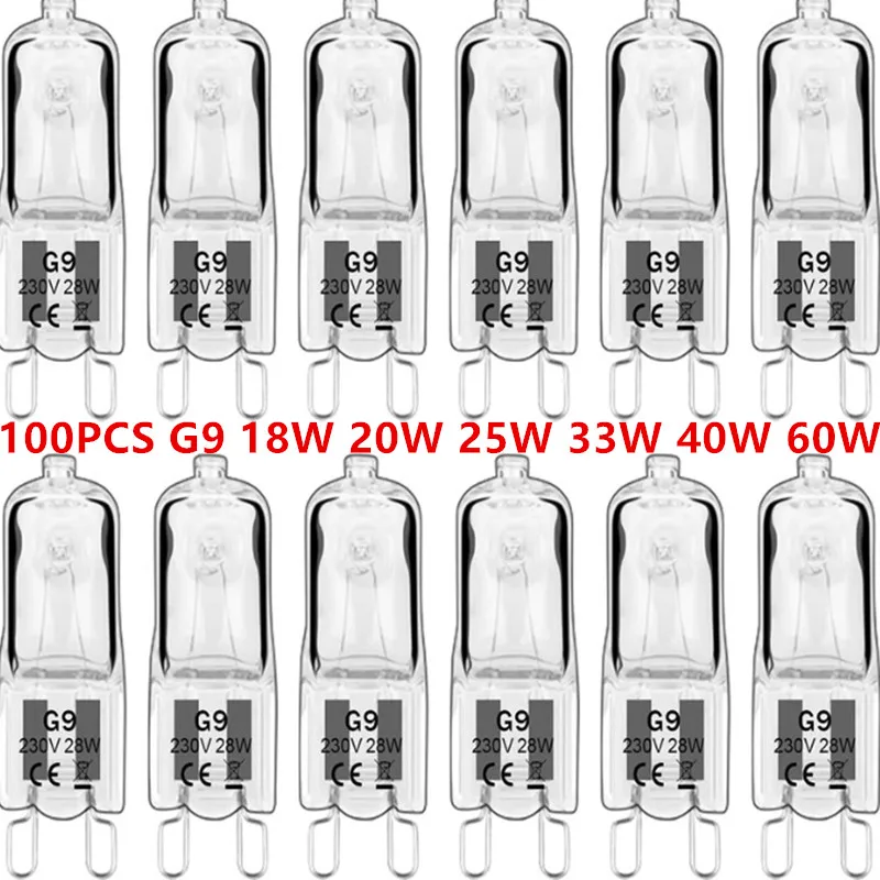 100PCS G9 230V 18W 20W 25W 33W 40W LED Lamp Bulbs Inserted Beads Crystal Lamp Halogen Bulb Eco Halogen Light Bulbs Capsule