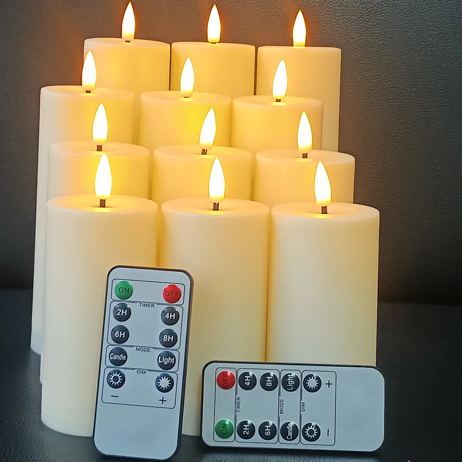 12pcs Flameless Candle Light Waterproof LED Flickering Candles Tea Lights with Remote Timer Wedding Birthday Decor Fake Candles