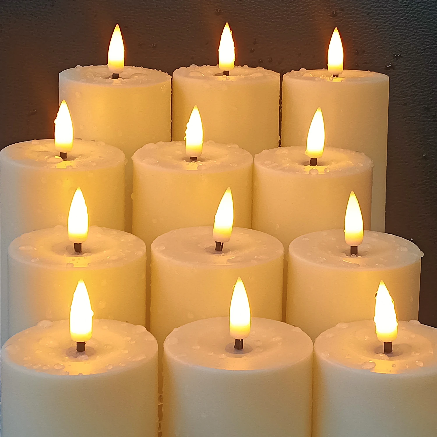 12pcs Flameless Candle Light Waterproof LED Flickering Candles Tea Lights with Remote Timer Wedding Birthday Decor Fake Candles