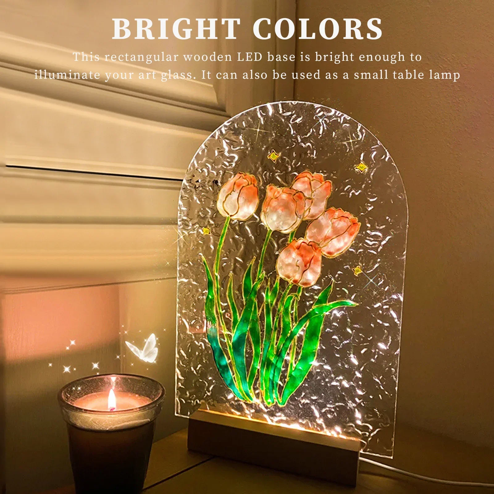 1-10pcs LED Wood Light Display Crystal Acrylic Lighted Base USB Wooden Stand for Resin Art Craft Lights Decor 스탠드 led 조명