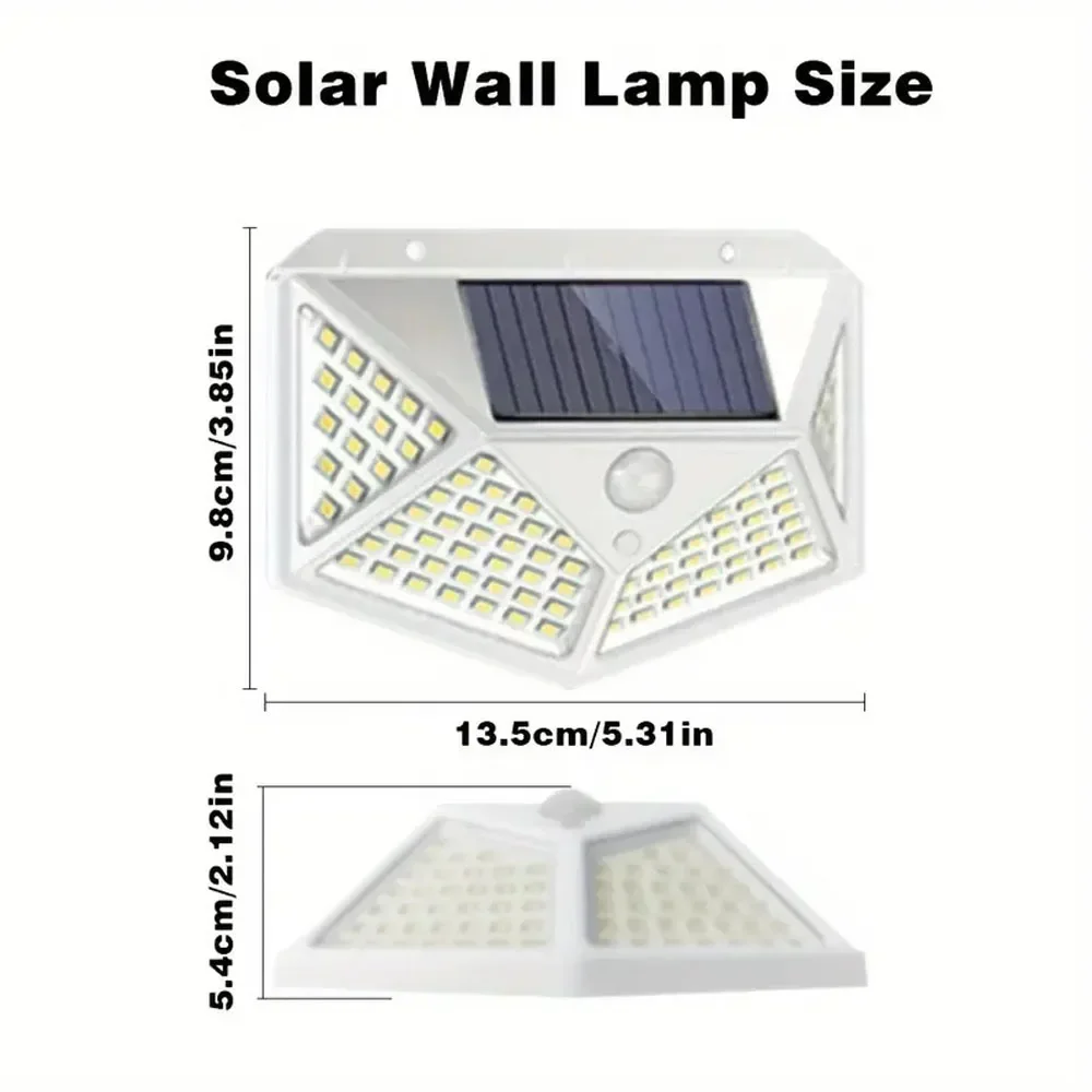 1/2/4/6/8 100 LED Solar Light PIR Motion Sensor Wall Light Solar Lamp Solar Powered Sunlight Street Lamp Garden Decoration