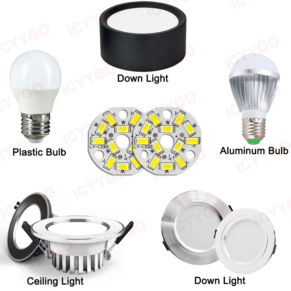 10PCS 9W 7W 5W 3W 2W SMD 5730 LED PCB Light Source Aluminum Light Board 20mm 23mm 50mm Mini LED Bulb Replacement Light Board