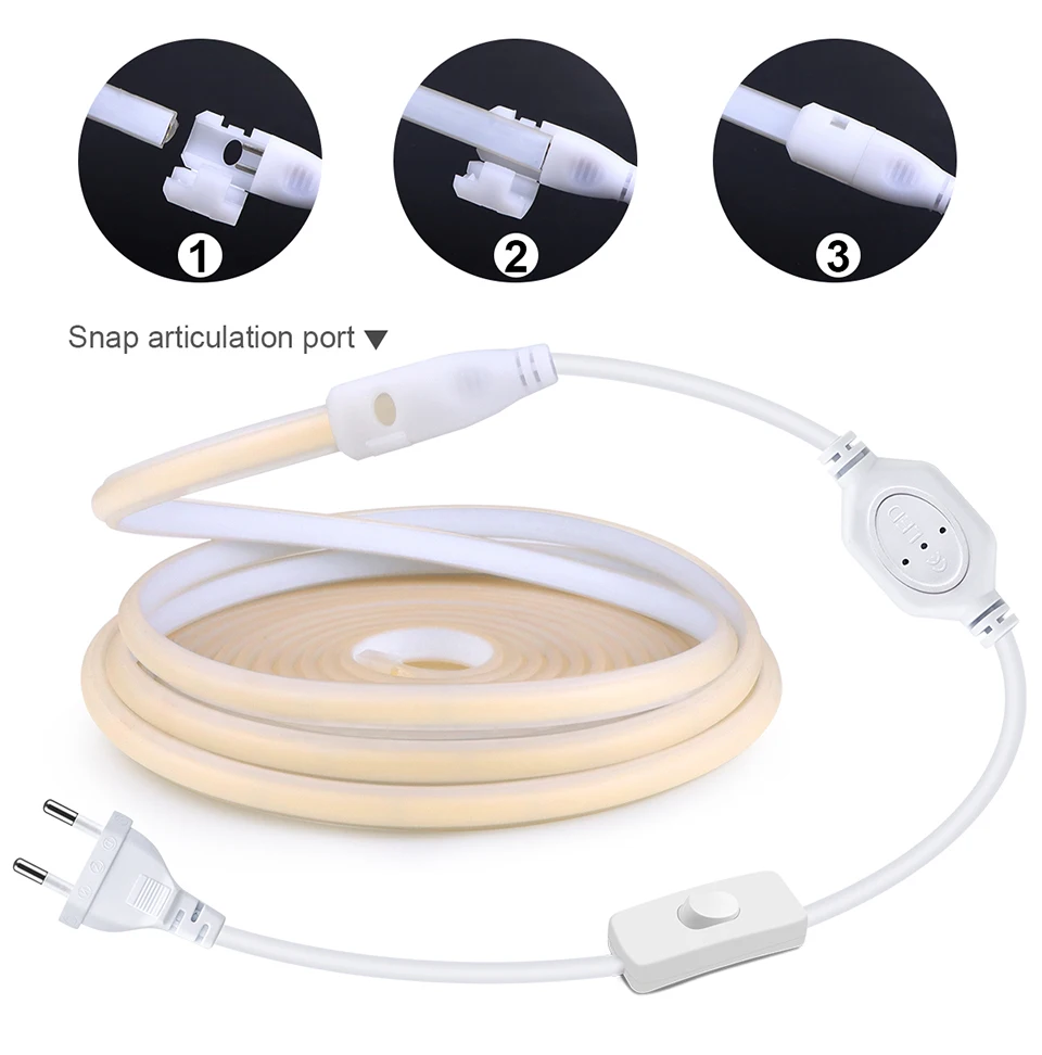 Super Bright Outdoor Soft COB Silicone Tube LED Lighting String 288leds/m 110V 220V Waterproof For Square Garden Yard Decor