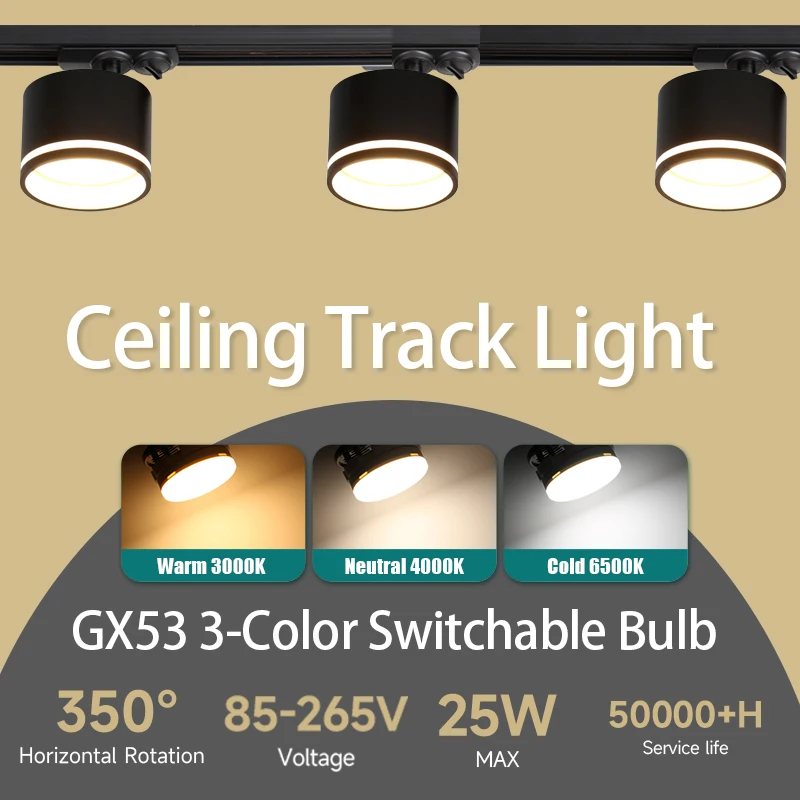 Led Spot GX53 Ceiling Lamp Indoor Decor Track Light Rotatable Spotlight For Living Room Bedroom Store Chandelier LED Spot Lights