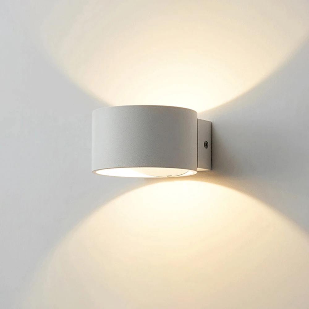 Indoor Wall Lamp Aluminum Lamp up and down Light Bedroom Bedside Lamp Living Room Background Wall Lamp Black White Light Fixture