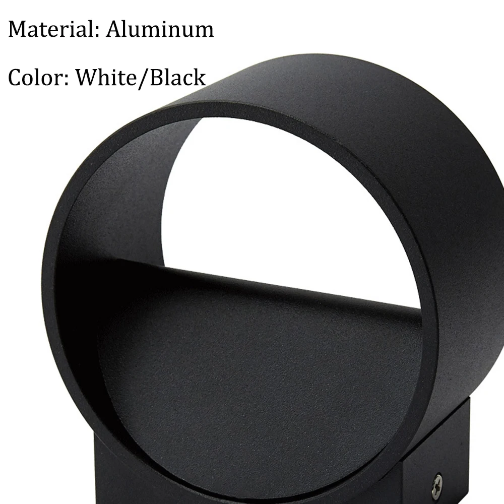 Indoor Wall Lamp Aluminum Lamp up and down Light Bedroom Bedside Lamp Living Room Background Wall Lamp Black White Light Fixture