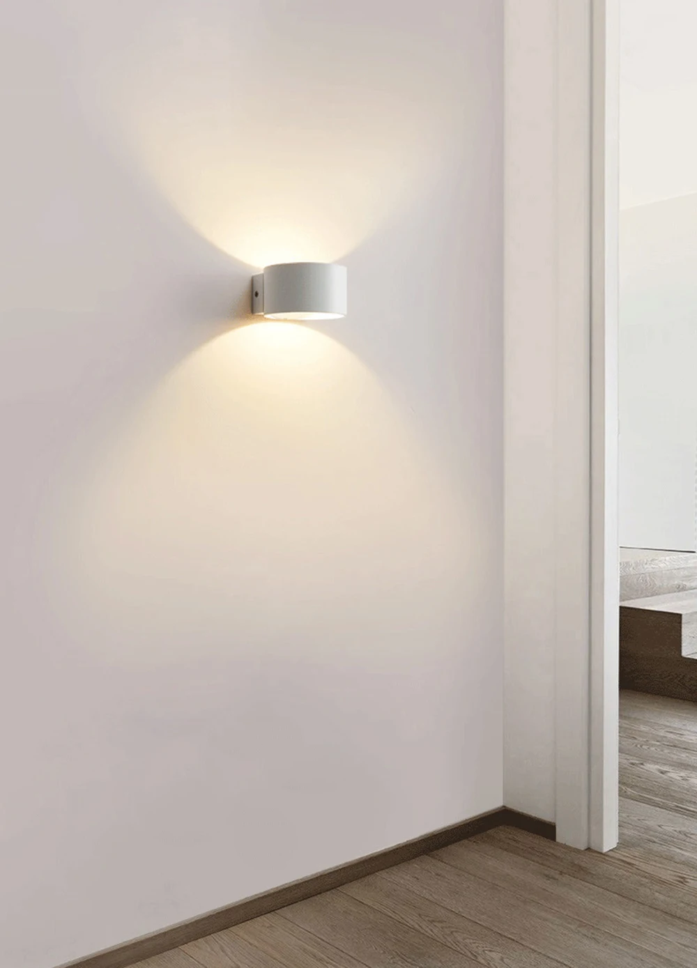 Indoor Wall Lamp Aluminum Lamp up and down Light Bedroom Bedside Lamp Living Room Background Wall Lamp Black White Light Fixture