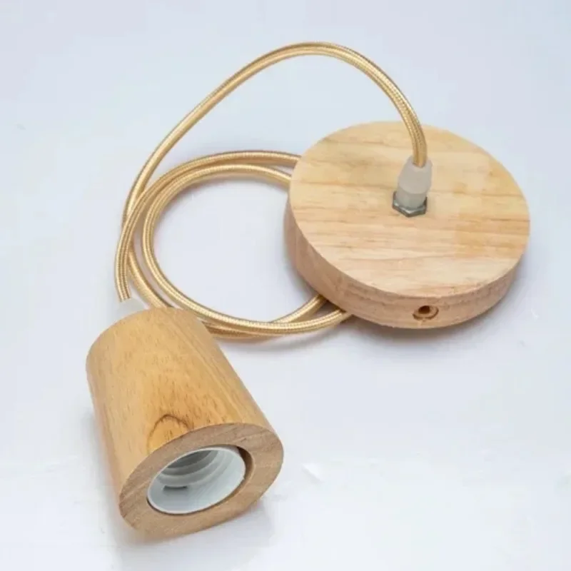 Wooden Pendant Lights Vintage Pendant Lamp E27 Home Decorative Chandelier Bedroom Restaurant Teahouse Single Head Lamp