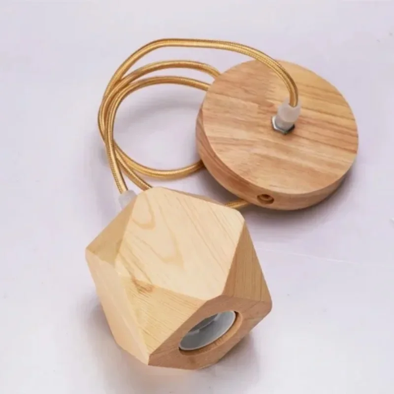 Wooden Pendant Lights Vintage Pendant Lamp E27 Home Decorative Chandelier Bedroom Restaurant Teahouse Single Head Lamp