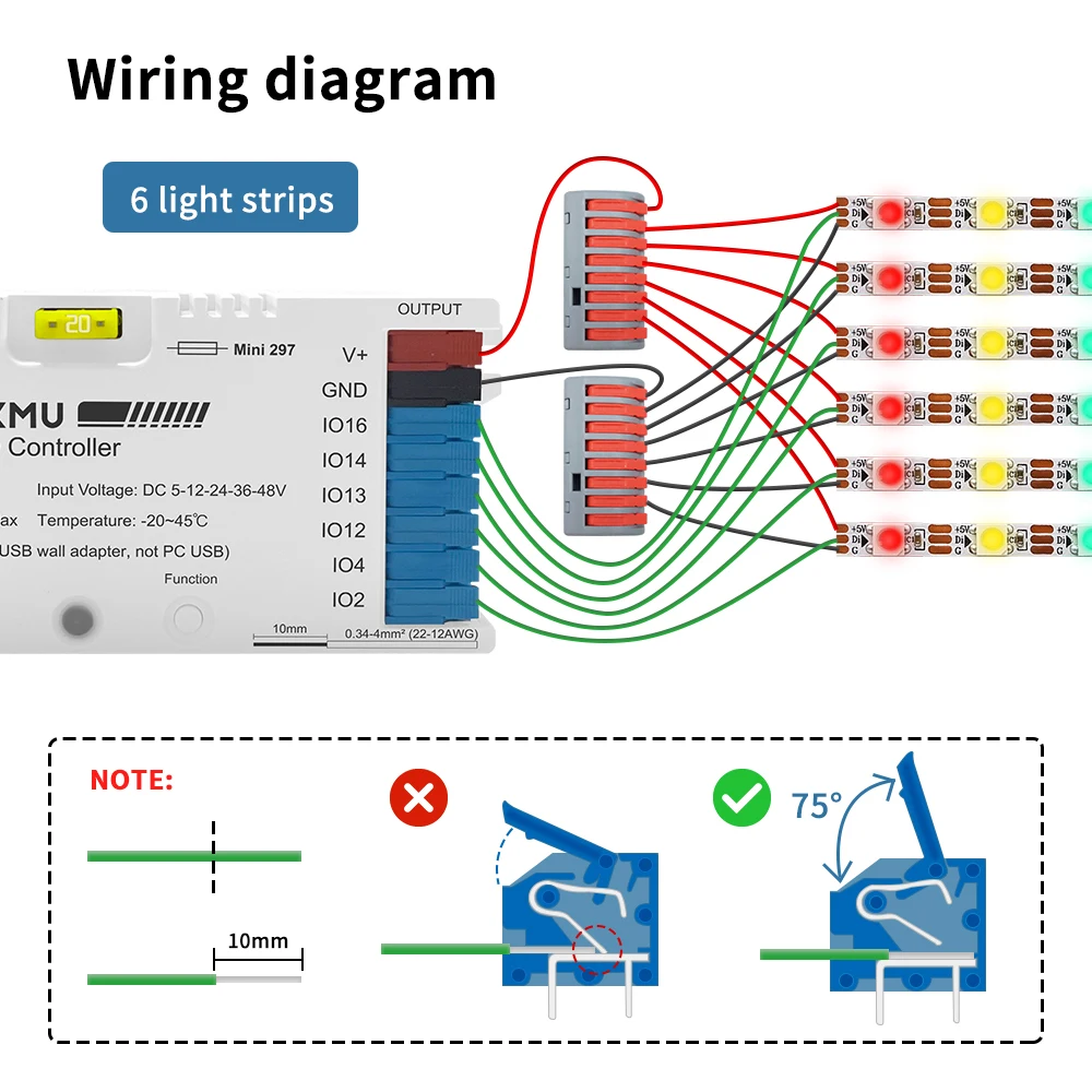 GL-C-619WL 6D GLEDOPTO ESP32 WLED Digital LED Controller Microphone function Type-C WS2811 SK6812 WS2815 611 PWM5IN1 Strip Light