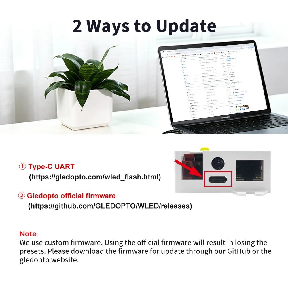 GL-C-619WL 6D GLEDOPTO ESP32 WLED Digital LED Controller Microphone function Type-C WS2811 SK6812 WS2815 611 PWM5IN1 Strip Light