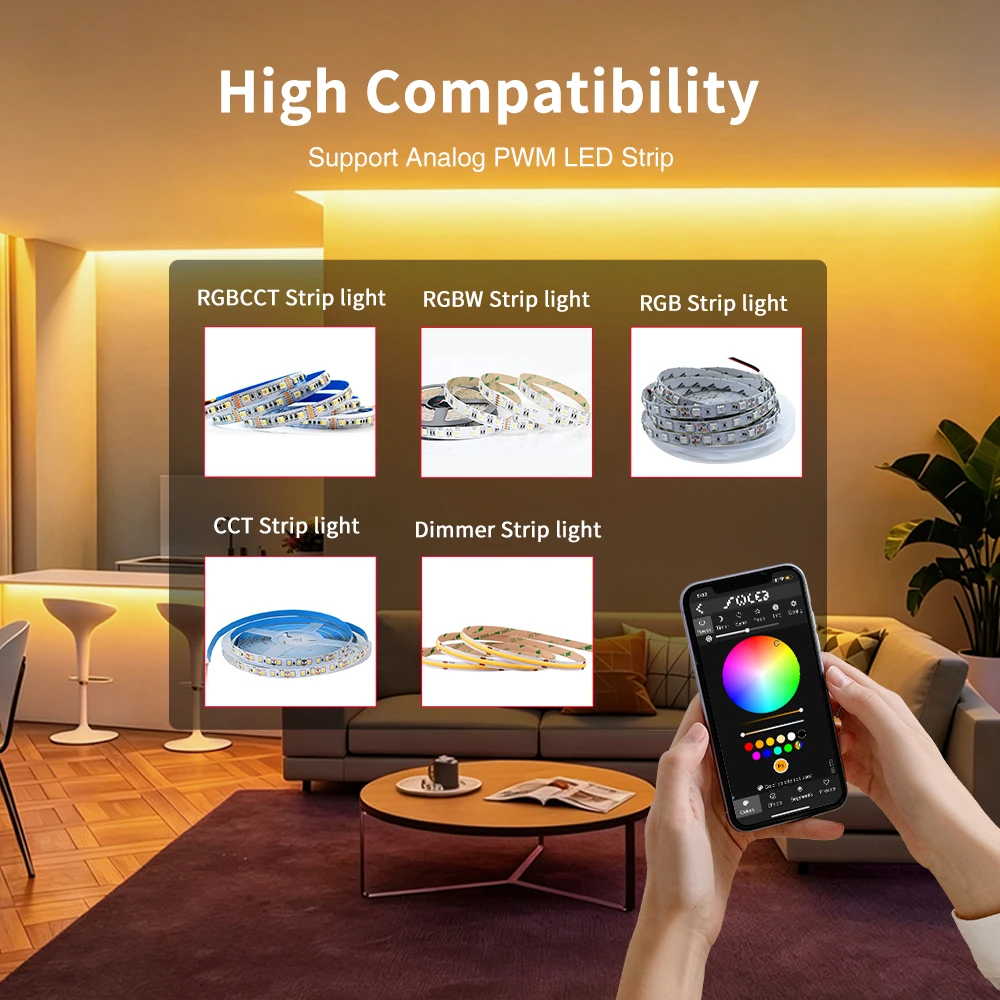 GL-C-619WL 6D GLEDOPTO ESP32 WLED Digital LED Controller Microphone function Type-C WS2811 SK6812 WS2815 611 PWM5IN1 Strip Light