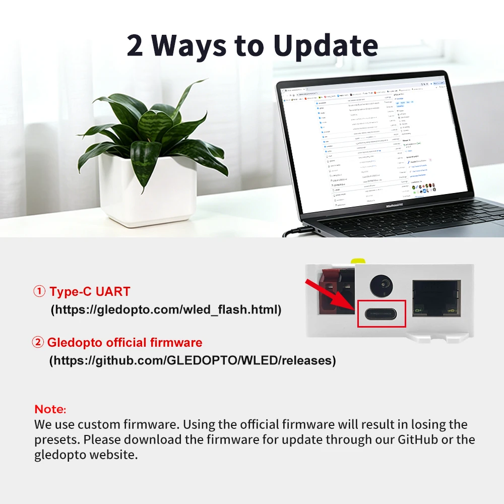 GL-C-619WL 6D GLEDOPTO ESP32 WLED Digital LED Controller Microphone function Type-C WS2811 SK6812 WS2815 611 PWM5IN1 Strip Light