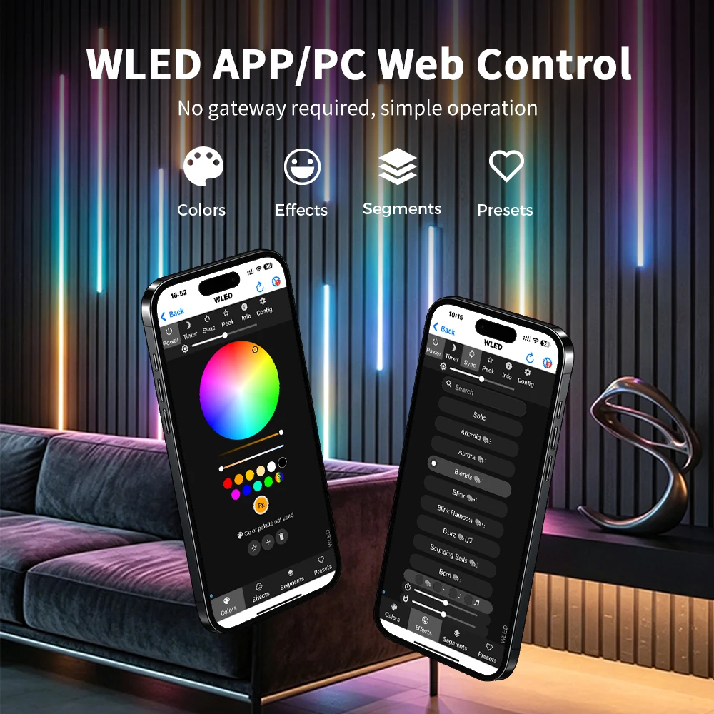 GL-C-619WL 6D GLEDOPTO ESP32 WLED Digital LED Controller Microphone function Type-C WS2811 SK6812 WS2815 611 PWM5IN1 Strip Light