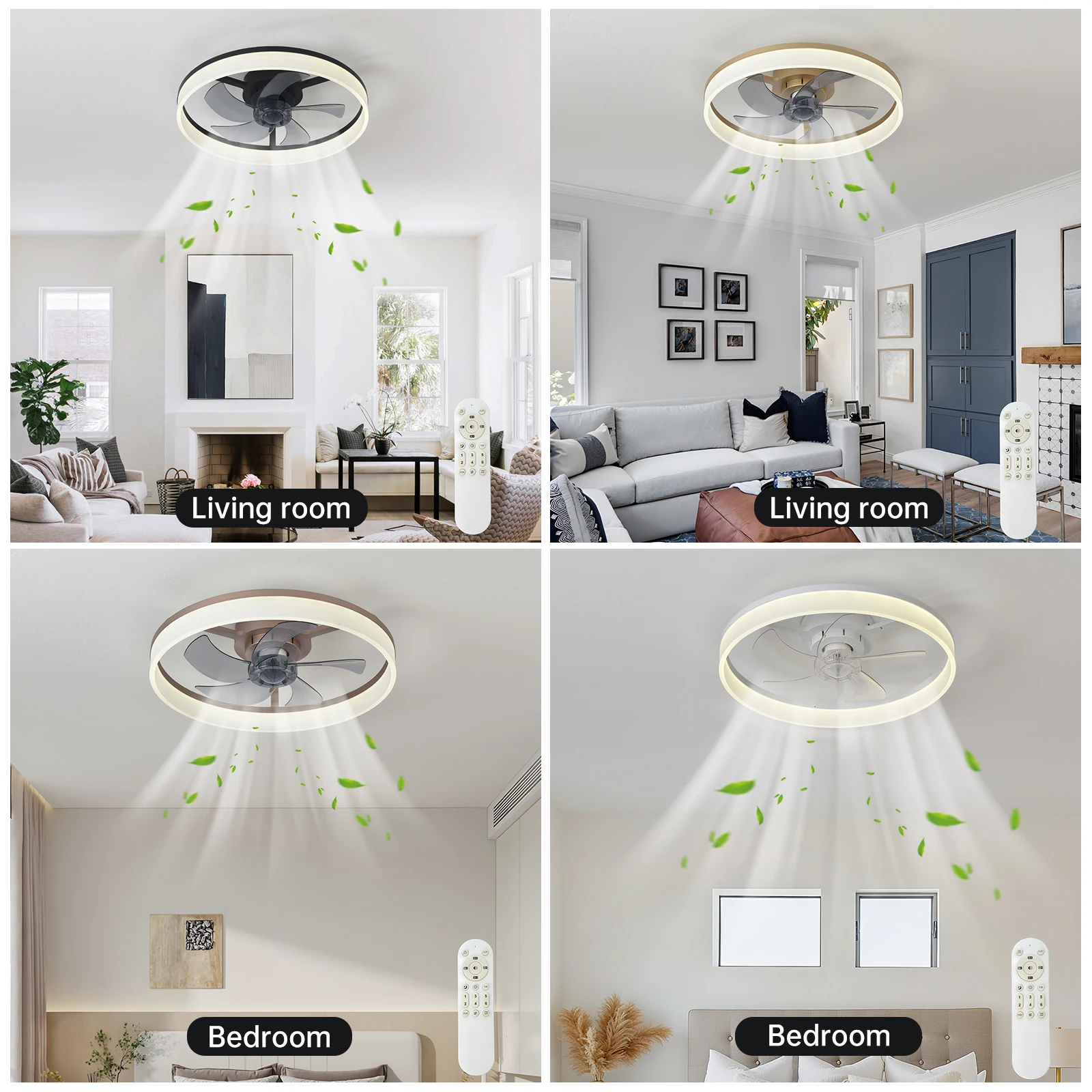 Modern Ceiling Fan (With Lighting) Silent LED Dimmable Ceiling Fan (With Remote Control) for Bedroom Study Dining Room