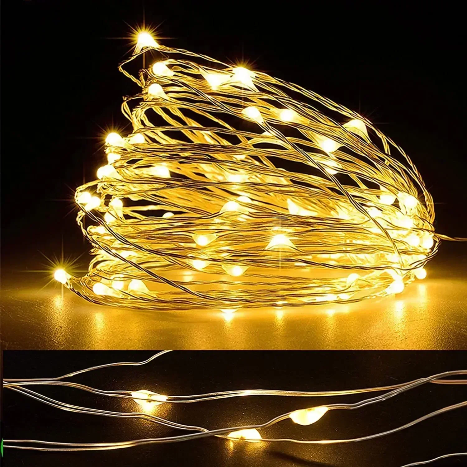 Christmas Home Bedroom Decoration Garland 10/20/50/100 LED Battery Operated Led Wire Fairy Lights Wedding String Lights Party