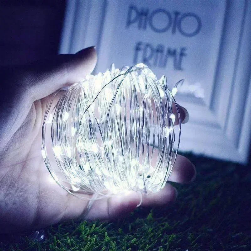 Christmas Home Bedroom Decoration Garland 10/20/50/100 LED Battery Operated Led Wire Fairy Lights Wedding String Lights Party