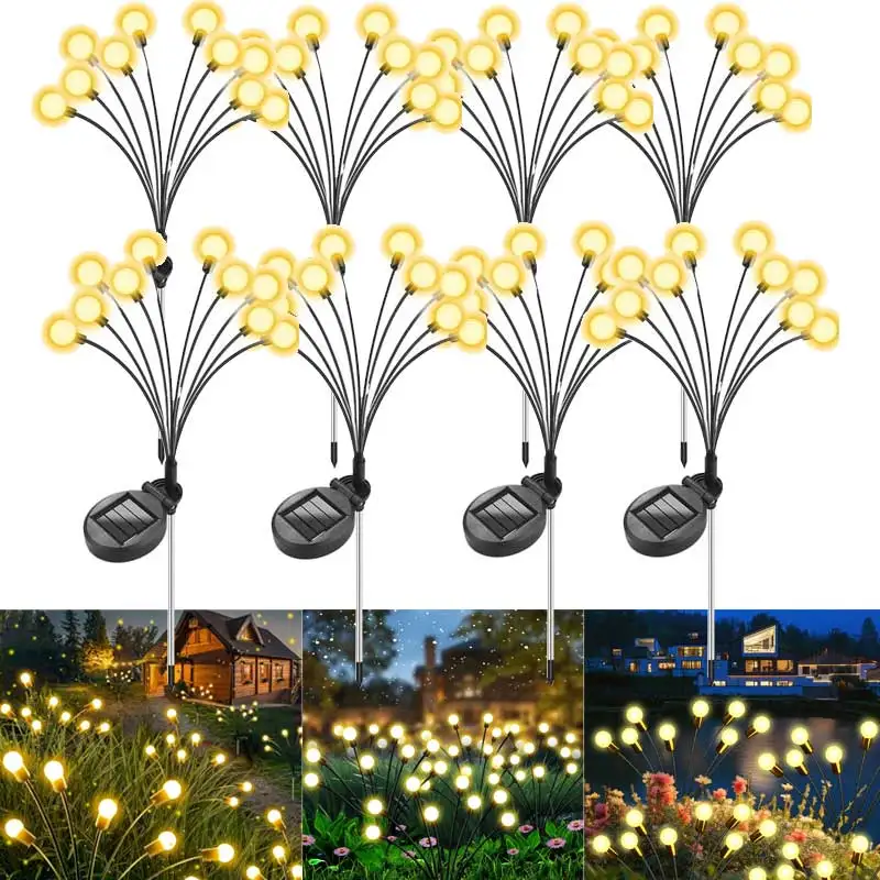 Outdoor Lights Solar Lawn Lamp Garden Lamp LED Wind-driven Firefly Ground Plug Lamp for Garden Lawn Landscape Holiday Light