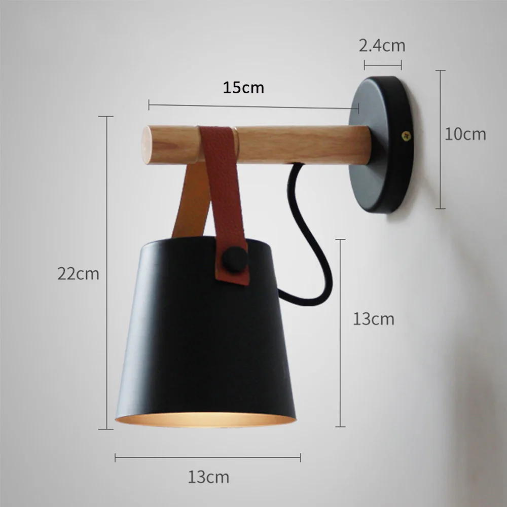Wooden Wall Lamp Interior Light Fixture For Home Sconce Interior Lighting Living Room Nordic Modern Bed Wall Lamps With Wire E27