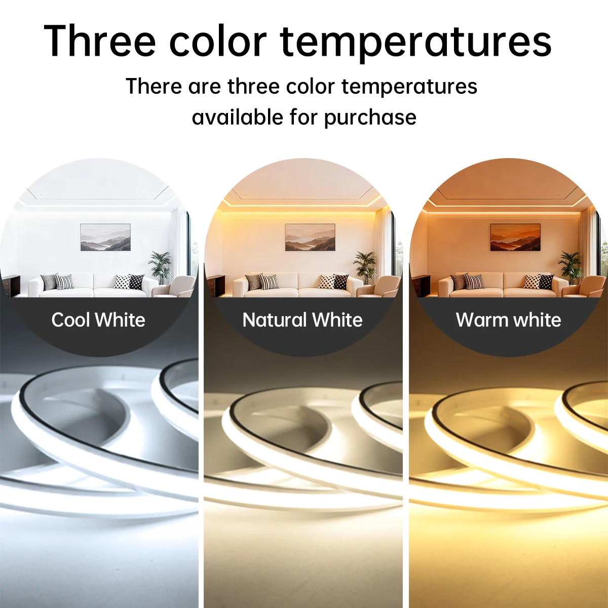 Tuya Smart Life WiFi Dimmable COB LED Light Strip 24V Solid Neon Self-Adhesive Waterproof Tape Work with Alexa Echo Google Home